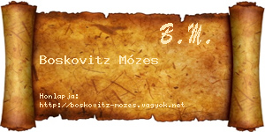 Boskovitz Mózes névjegykártya