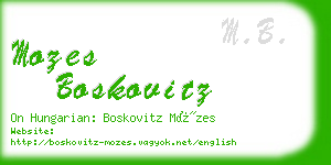mozes boskovitz business card